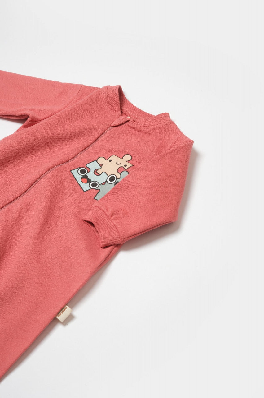 Salopeta cu fermoar, Two thread, BabyCosy, 100% bumbac organic,