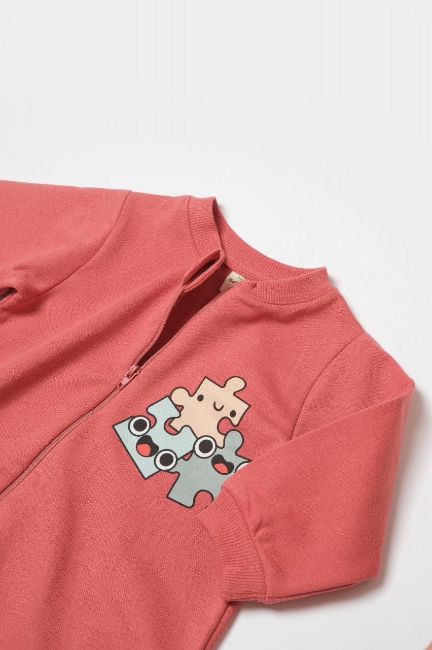 Salopeta cu fermoar, Two thread, BabyCosy, 100% bumbac organic,