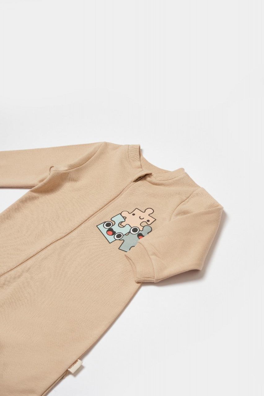 Salopeta cu fermoar, Two thread, BabyCosy, 100% bumbac organic,