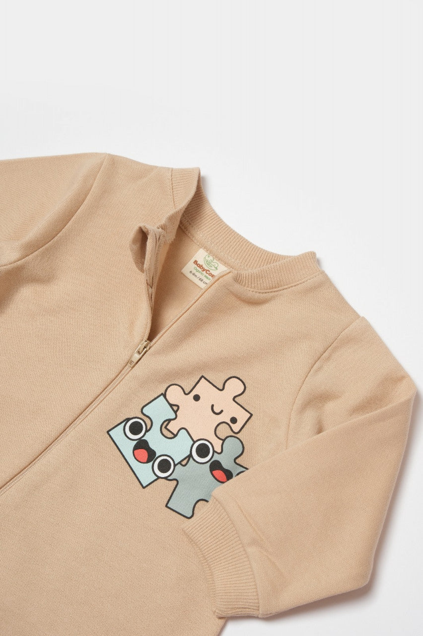 Salopeta cu fermoar, Two thread, BabyCosy, 100% bumbac organic,