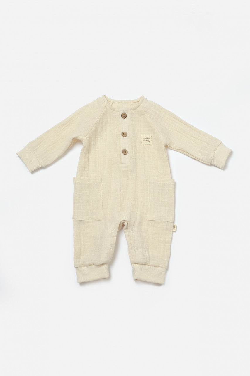 Salopeta cu nasturei, Winter muselin, 100% bumbac - , BabyCosy