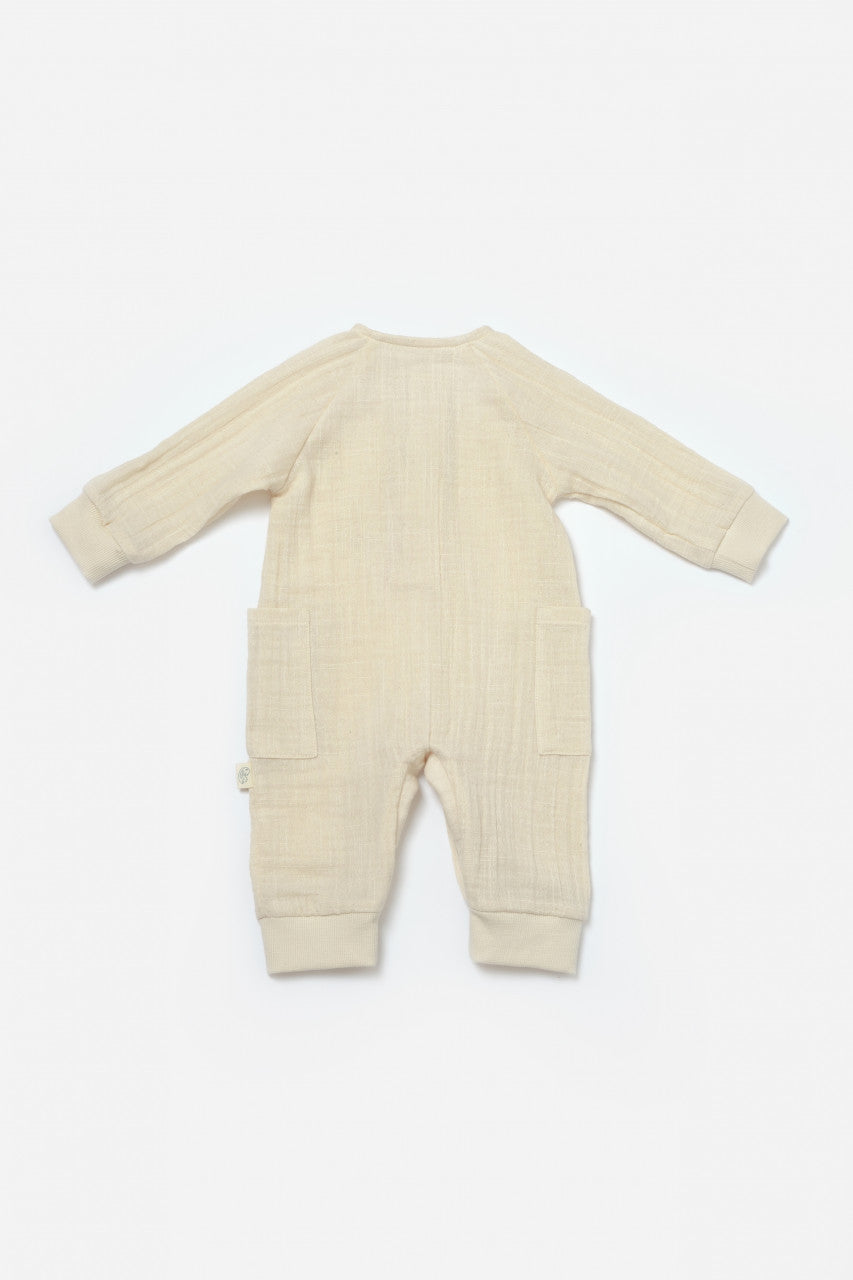 Salopeta cu nasturei, Winter muselin, 100% bumbac - , BabyCosy