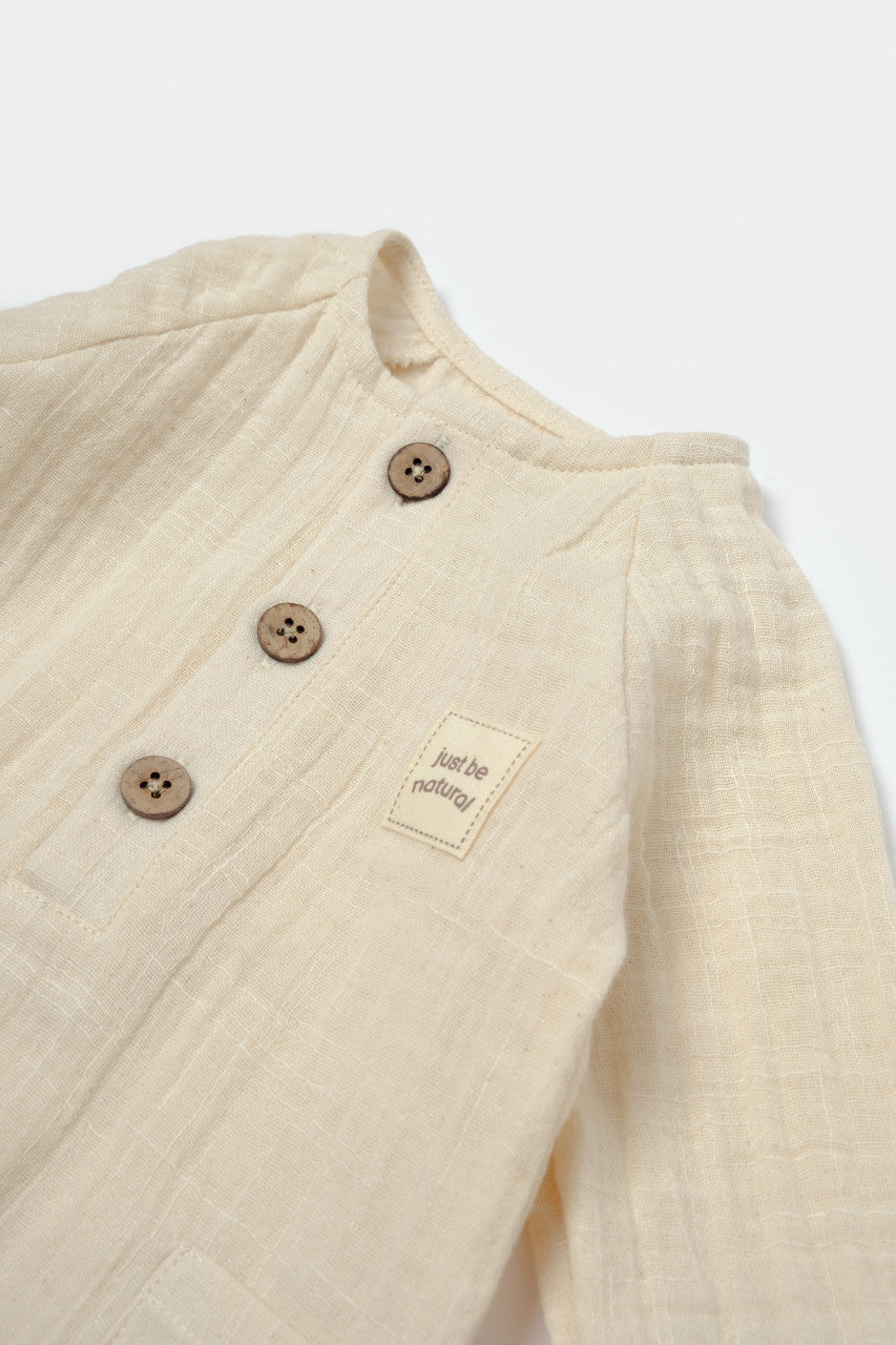 Salopeta cu nasturei, Winter muselin, 100% bumbac - , BabyCosy