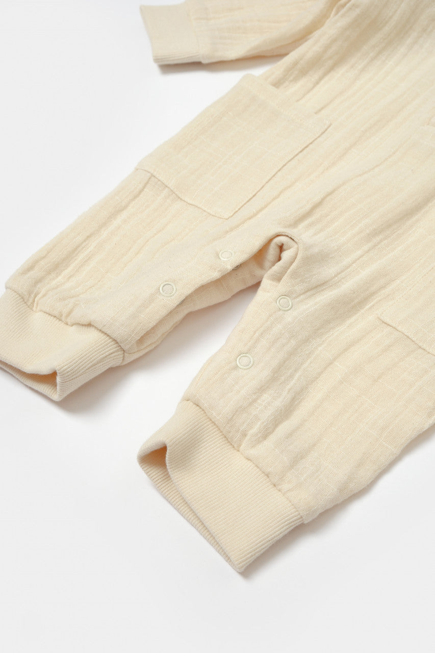 Salopeta cu nasturei, Winter muselin, 100% bumbac - , BabyCosy