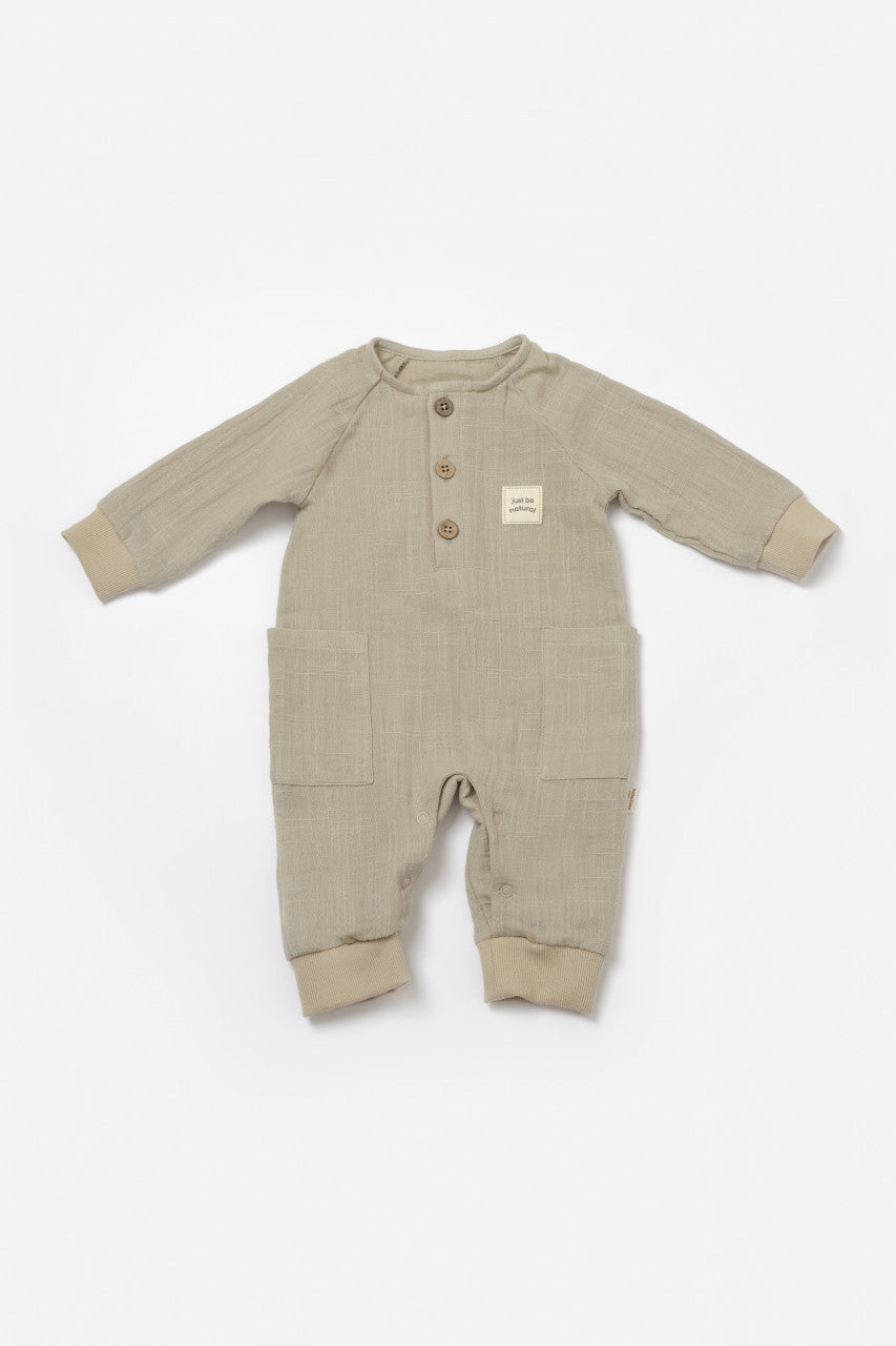 Salopeta cu nasturei, Winter muselin, 100% bumbac - , BabyCosy