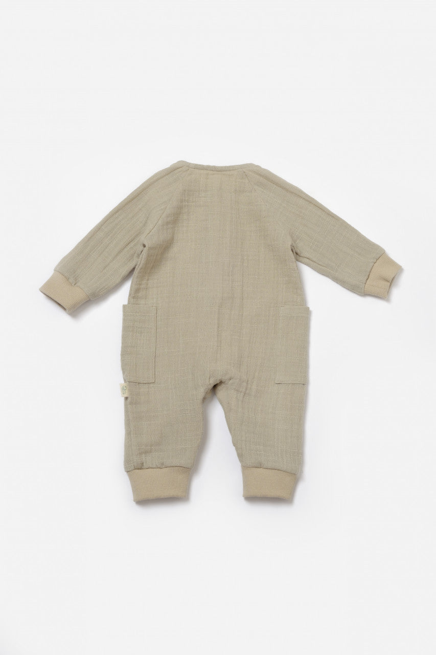 Salopeta cu nasturei, Winter muselin, 100% bumbac - , BabyCosy