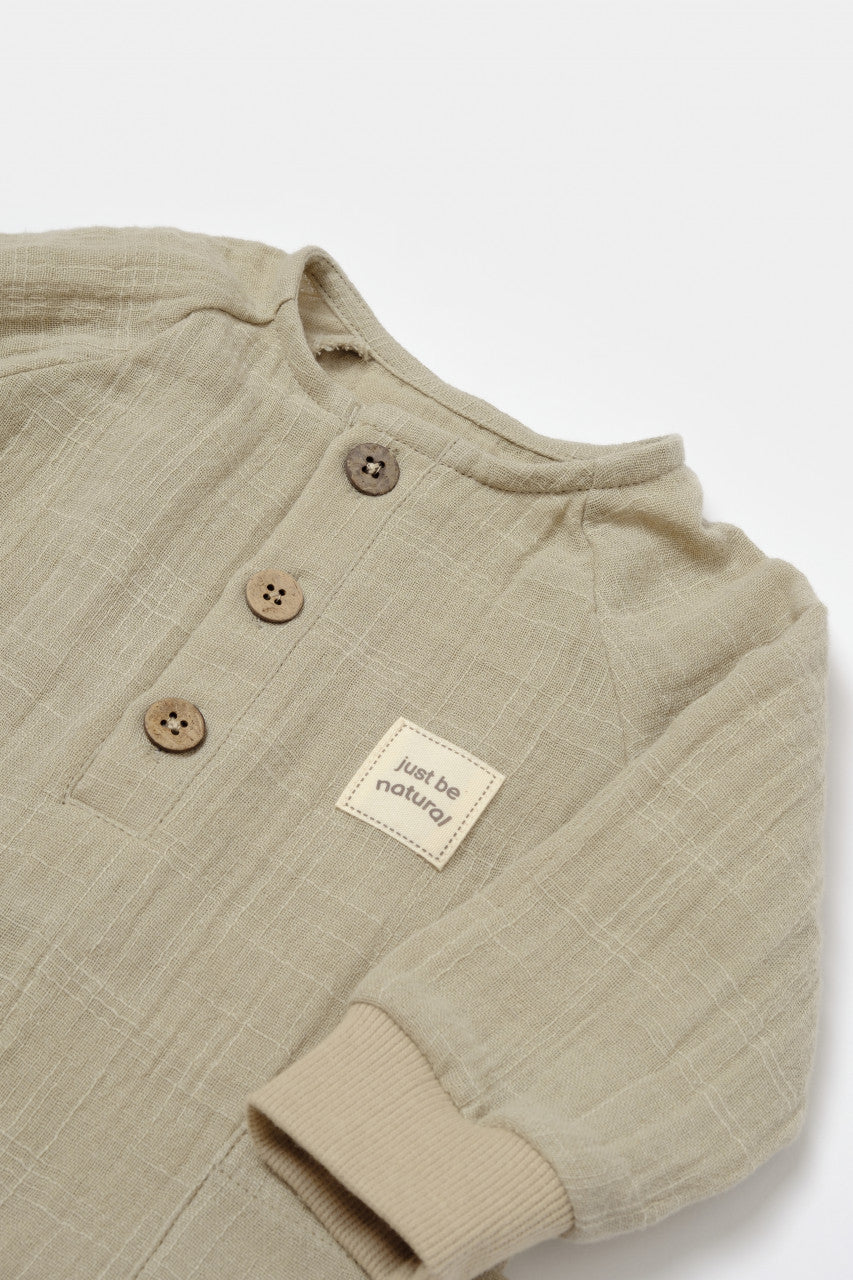 Salopeta cu nasturei, Winter muselin, 100% bumbac - , BabyCosy