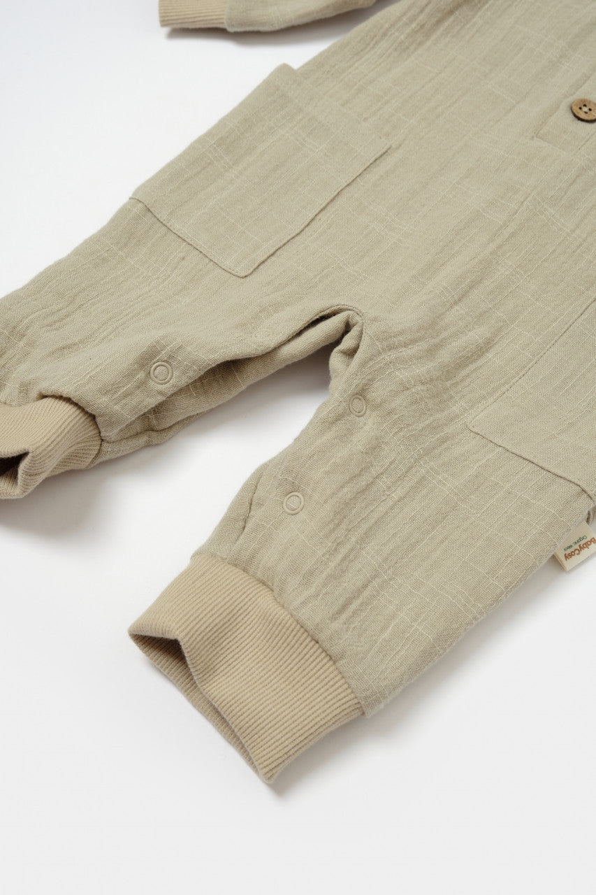 Salopeta cu nasturei, Winter muselin, 100% bumbac - , BabyCosy