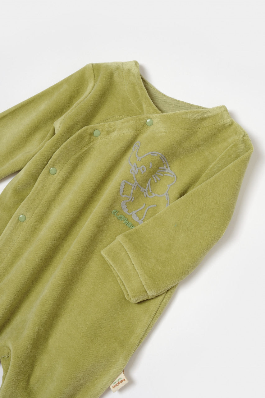 Salopeta Elefant cu maneca lunga si gluga din 80%bumbac organic si 20% poliester - , BabyCosy