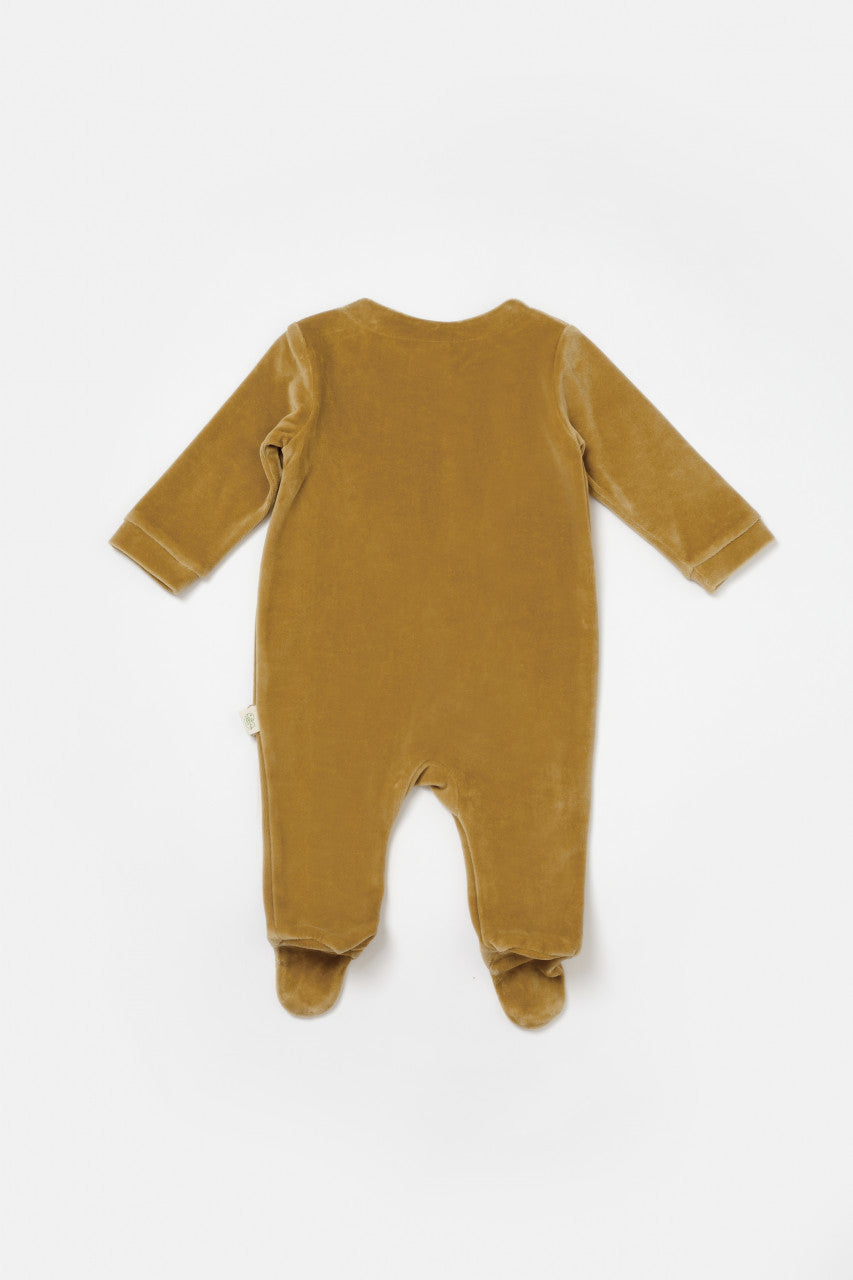 Salopeta Elefant cu maneca lunga si gluga din 80%bumbac organic si 20% poliester - , BabyCosy