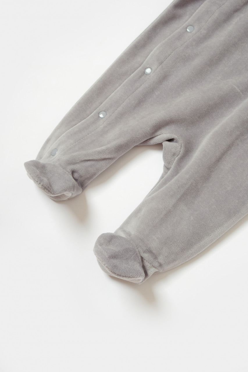 Salopeta Elefant cu maneca lunga si gluga din 80%bumbac organic si 20% poliester - , BabyCosy