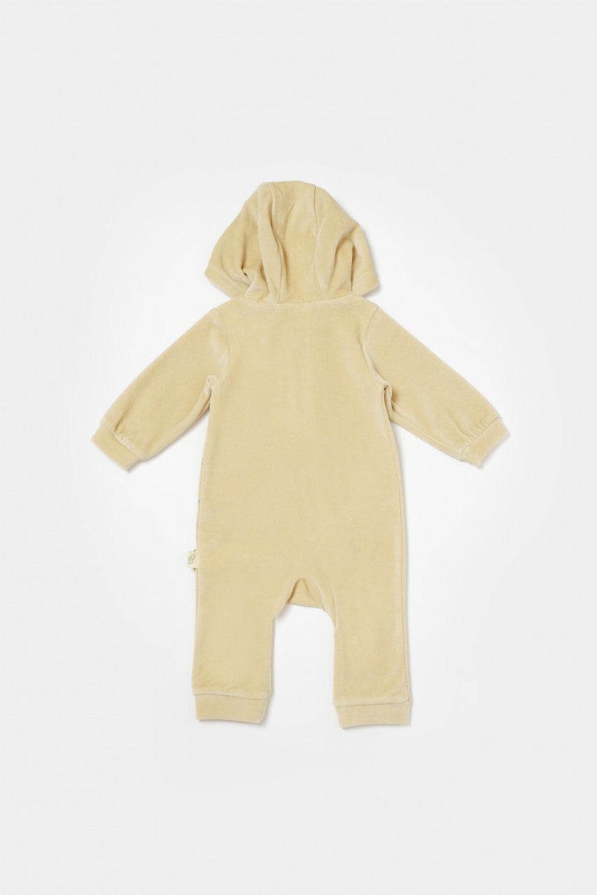 Salopeta Elefant cu maneca lunga si gluga din 80%bumbac organic si 20% poliester - , BabyCosy