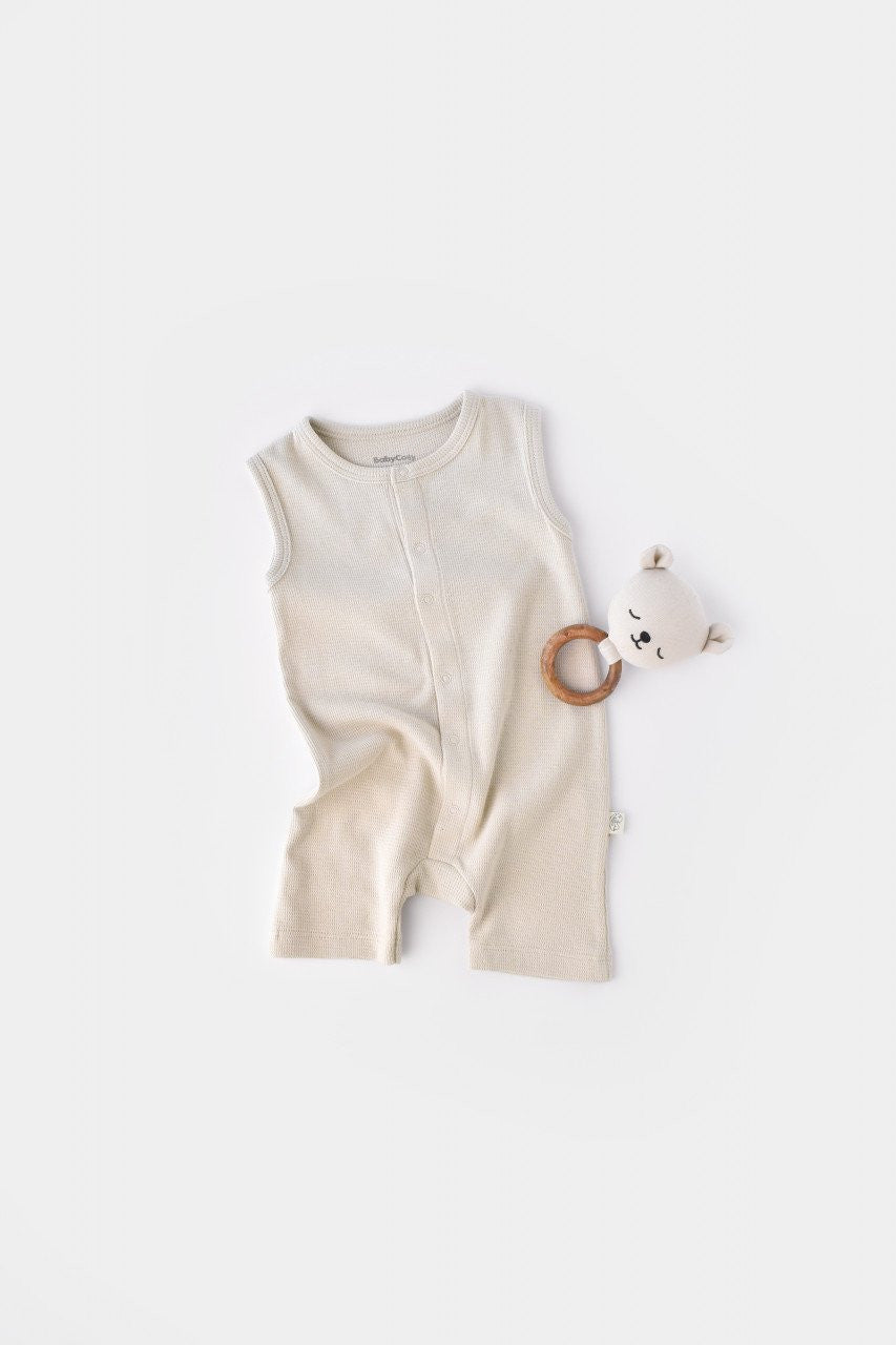 Salopeta fara maneci si pantaloni scurti - 100% bumbac organic - , BabyCosy