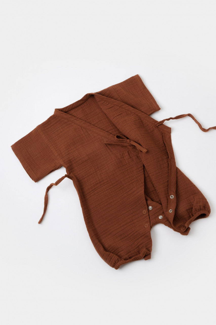 Salopeta petrecuta din muselina, BabyCosy, 100% bumbac organic,