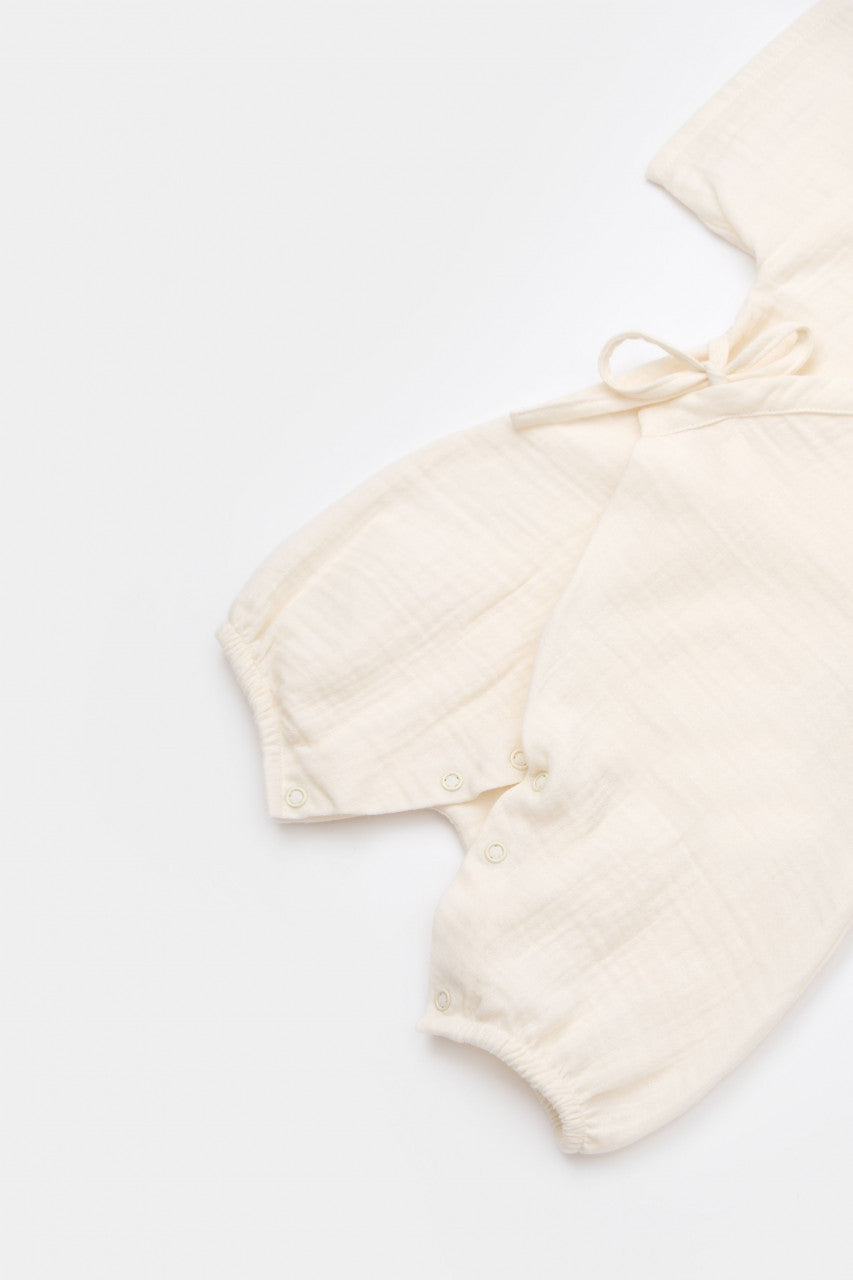 Salopeta petrecuta din muselina, BabyCosy, 100% bumbac organic,
