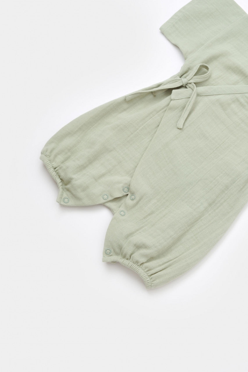 Salopeta petrecuta din muselina, BabyCosy, 100% bumbac organic,