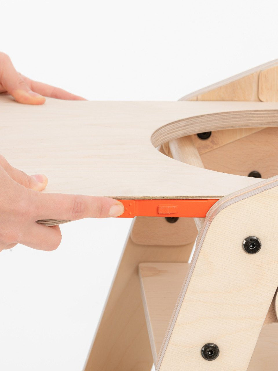 Scaun de masa pliabil din lemn MamaToyz, multifunctional si transformabil cu masuta, 6 luni - adolescent, Natur