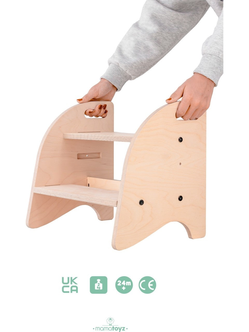 Scaun inaltator tip scara cu 2 trepte pentru copii, model 1, MamaToyz - Imagine 4