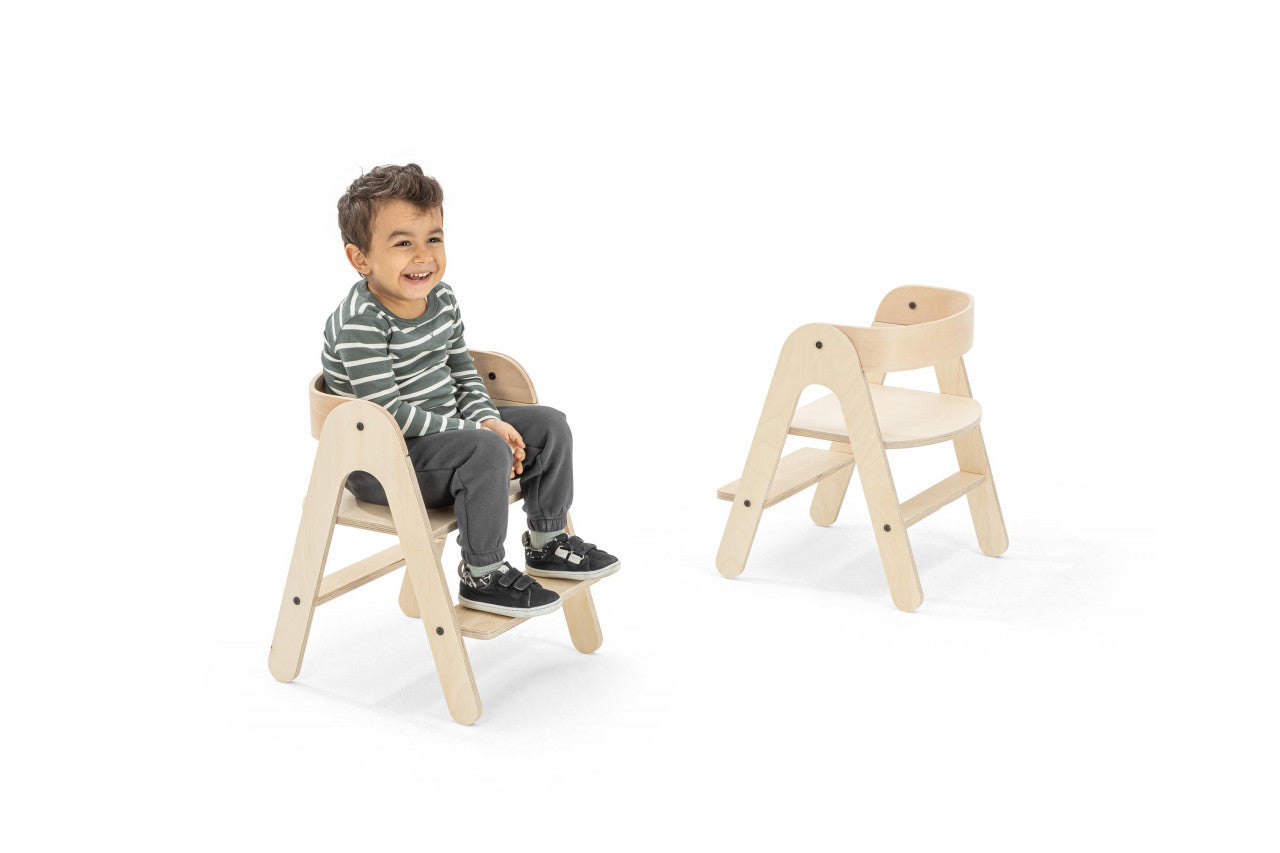 Scaunel inaltator 2 in 1 din lemn MamaToyz - Imagine 5