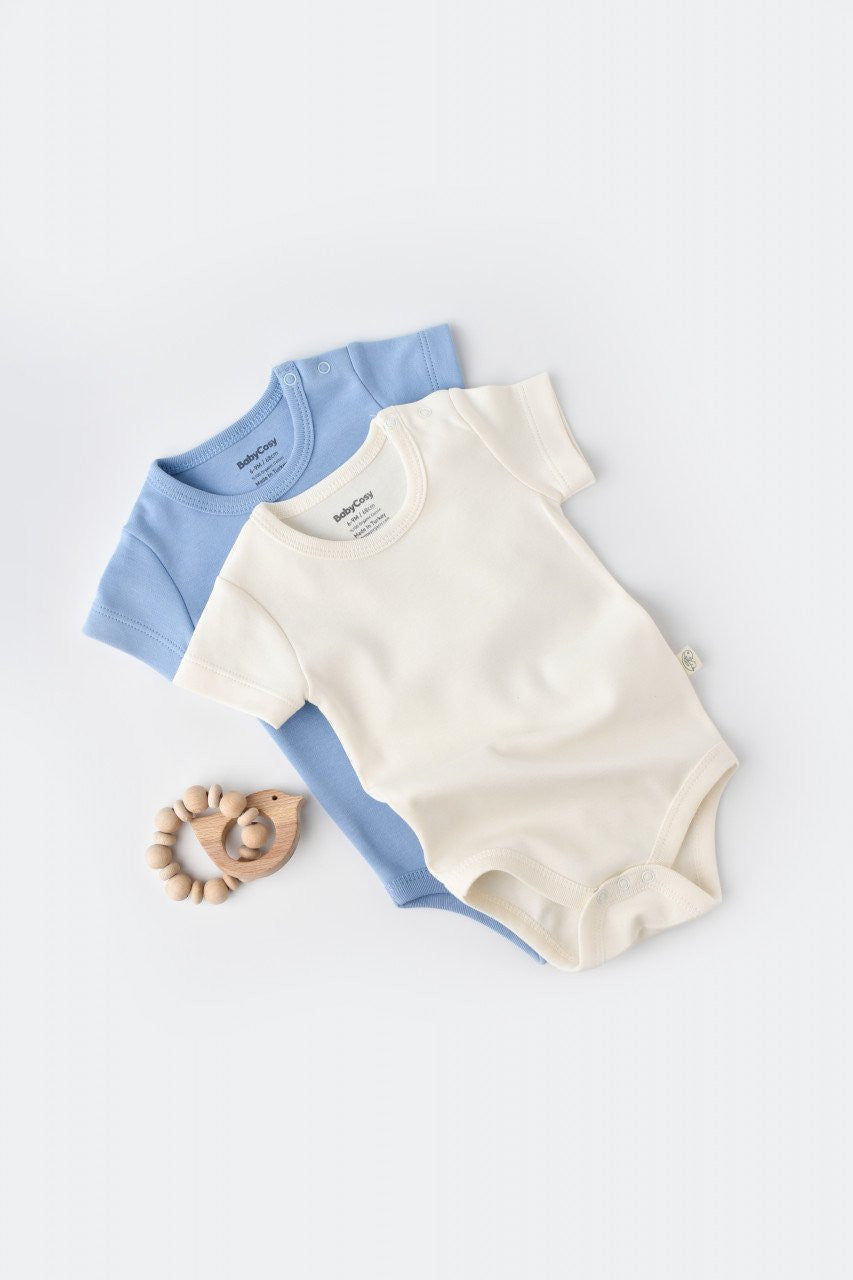 Set 2 body-uri bebe unisex Girafa, BabyCosy, 100% bumbac organic