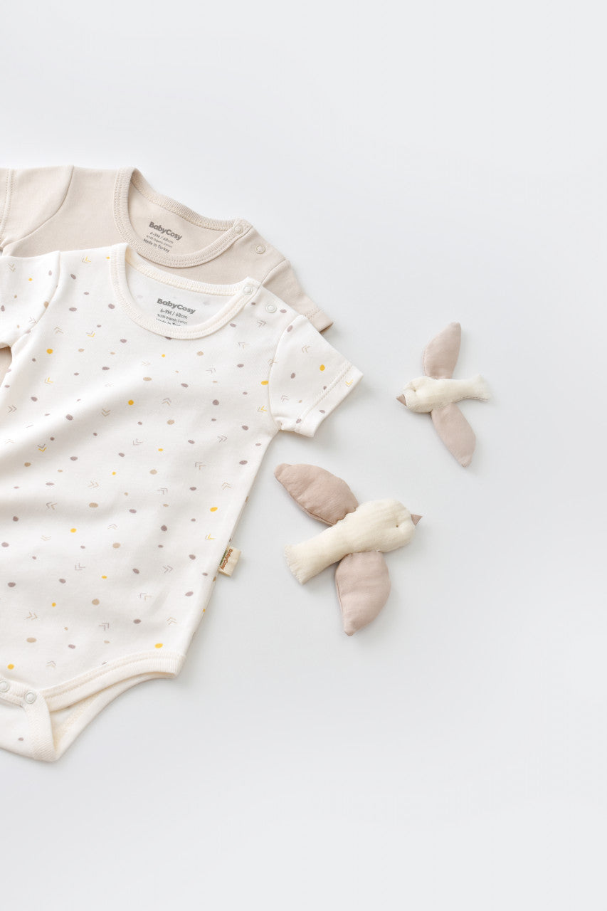 Set 2 body-uri bebe unisex Girafa, BabyCosy, 100% bumbac organic