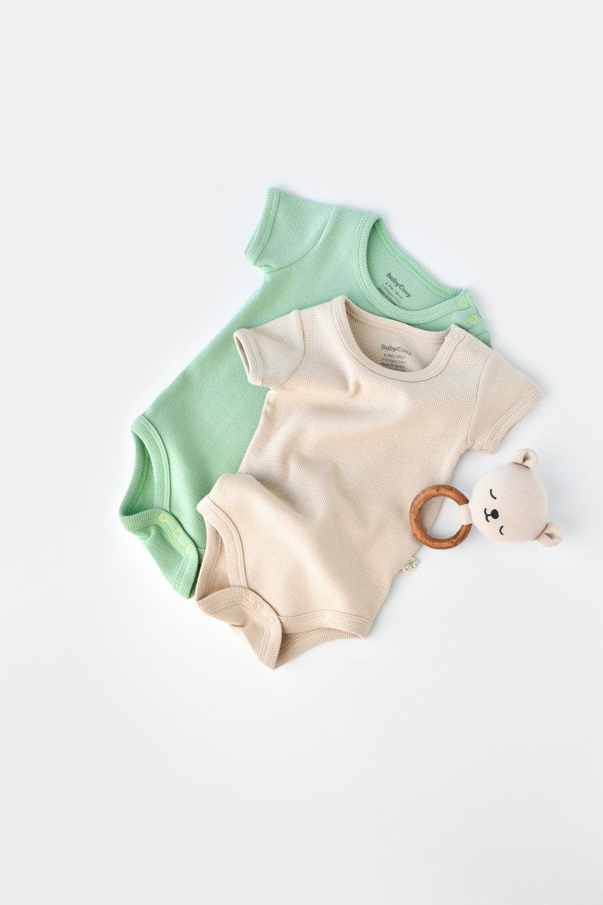 Set 2 body-uri bebe unisex Girafa, BabyCosy, 100% bumbac organic