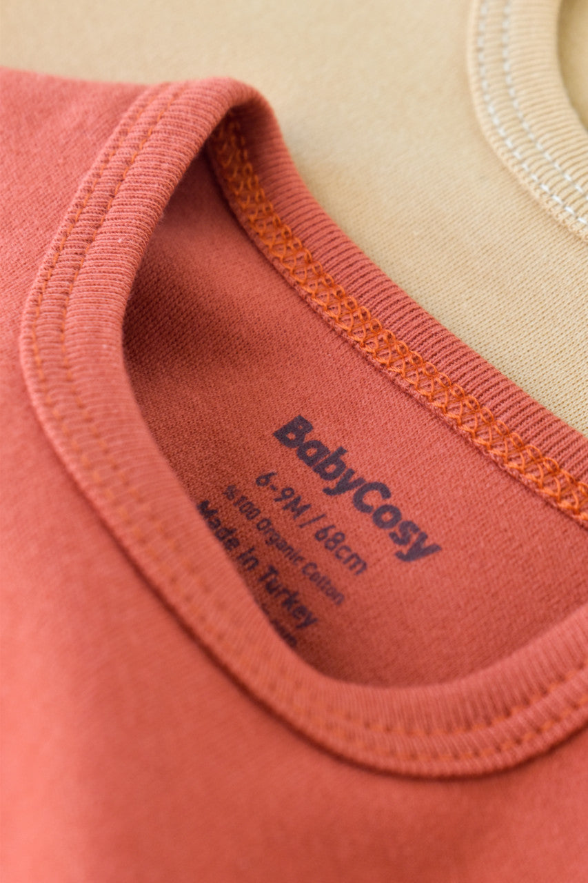 Set 2 body-uri bebe unisex Girafa, BabyCosy, 100% bumbac organic