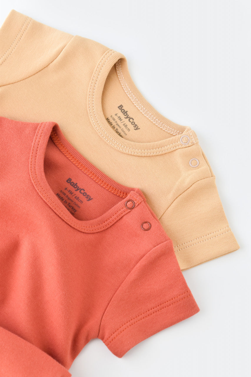 Set 2 body-uri bebe unisex Girafa, BabyCosy, 100% bumbac organic