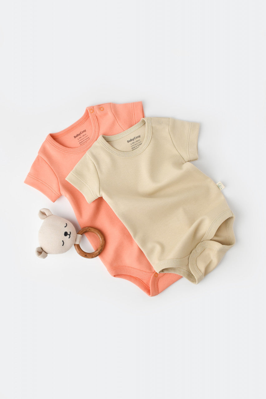 Set 2 body-uri bebe unisex Girafa, BabyCosy, 100% bumbac organic