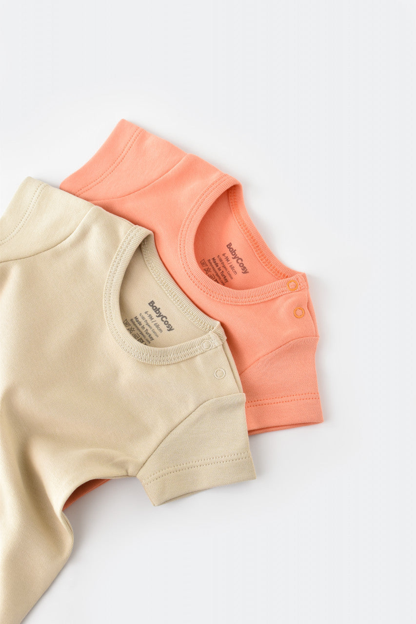 Set 2 body-uri bebe unisex Girafa, BabyCosy, 100% bumbac organic