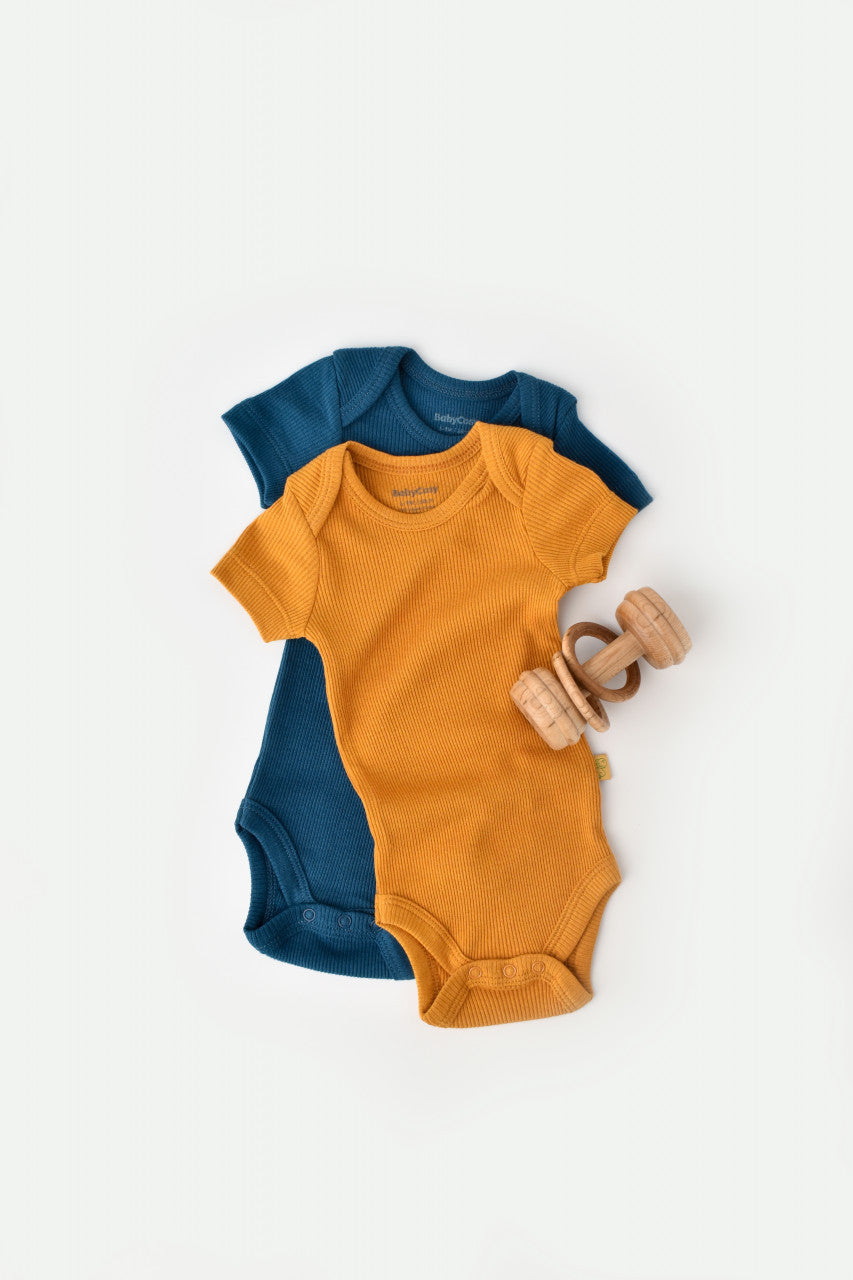 Set 2 body-uri bebe unisex Girafa, BabyCosy, 100% bumbac organic