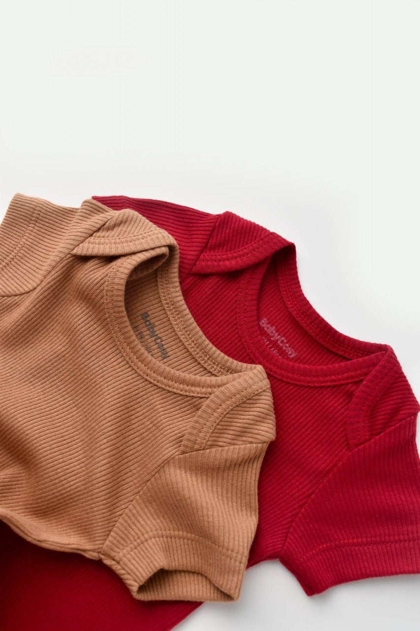 Set 2 body-uri bebe unisex Girafa, BabyCosy, 100% bumbac organic