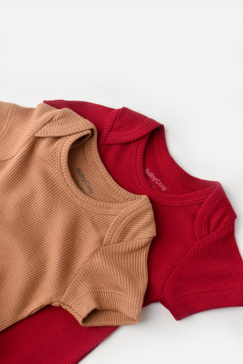 Set 2 body-uri bebe unisex Girafa, BabyCosy, 100% bumbac organic