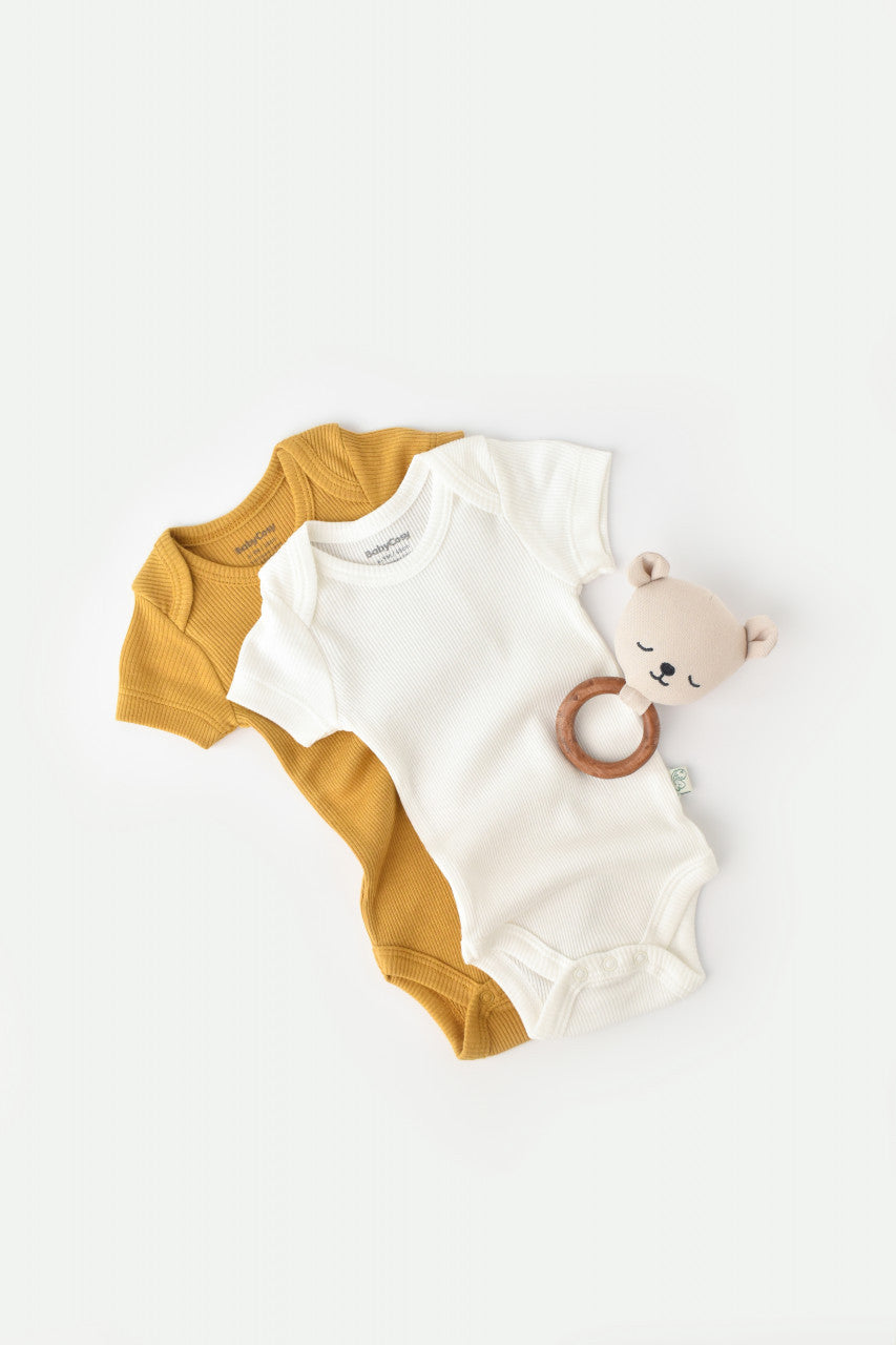 Set 2 body-uri bebe unisex Girafa, BabyCosy, 100% bumbac organic