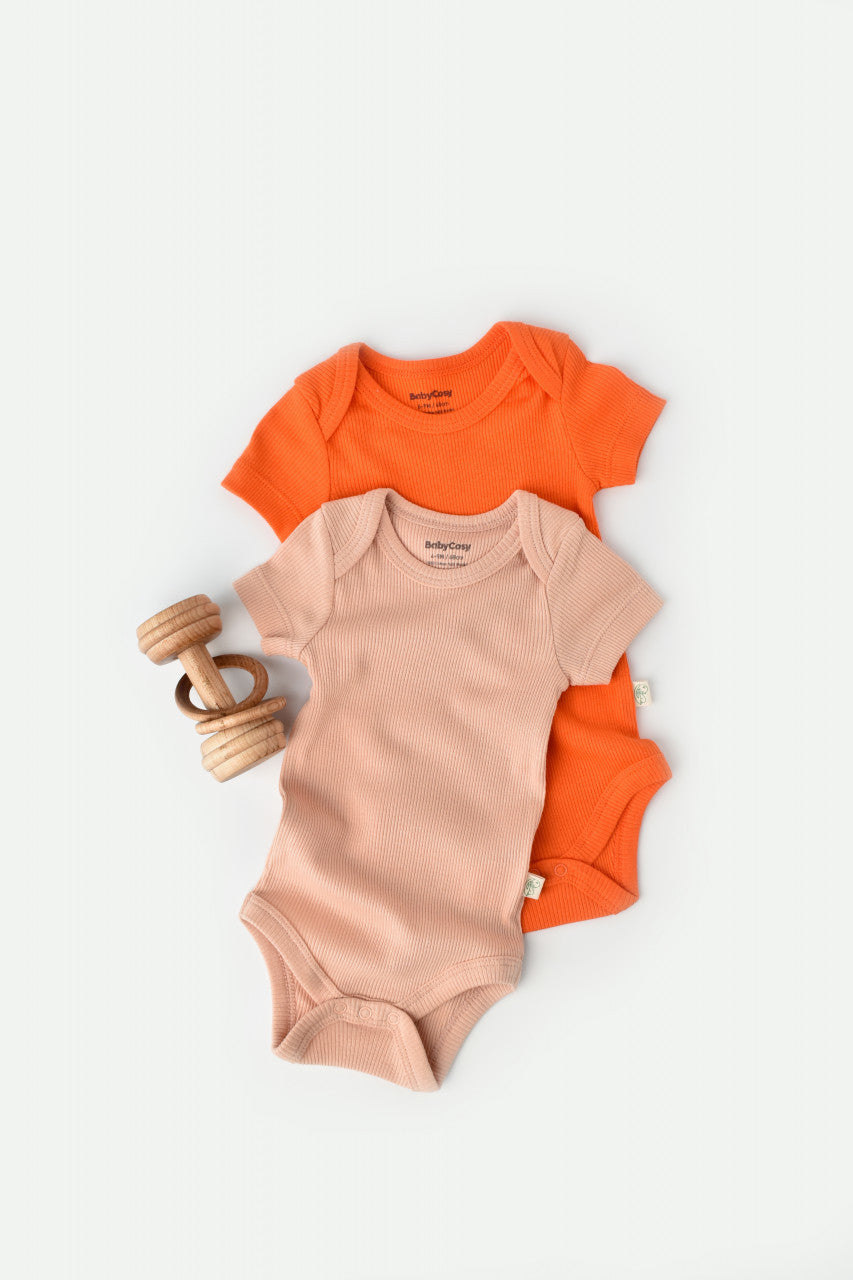 Set 2 body-uri bebe unisex Girafa, BabyCosy, 100% bumbac organic