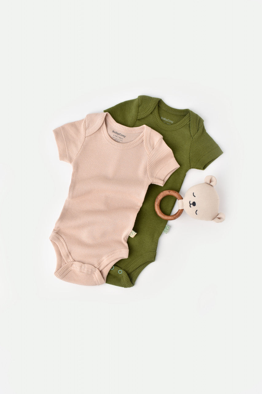 Set 2 body-uri bebe unisex Girafa, BabyCosy, 100% bumbac organic