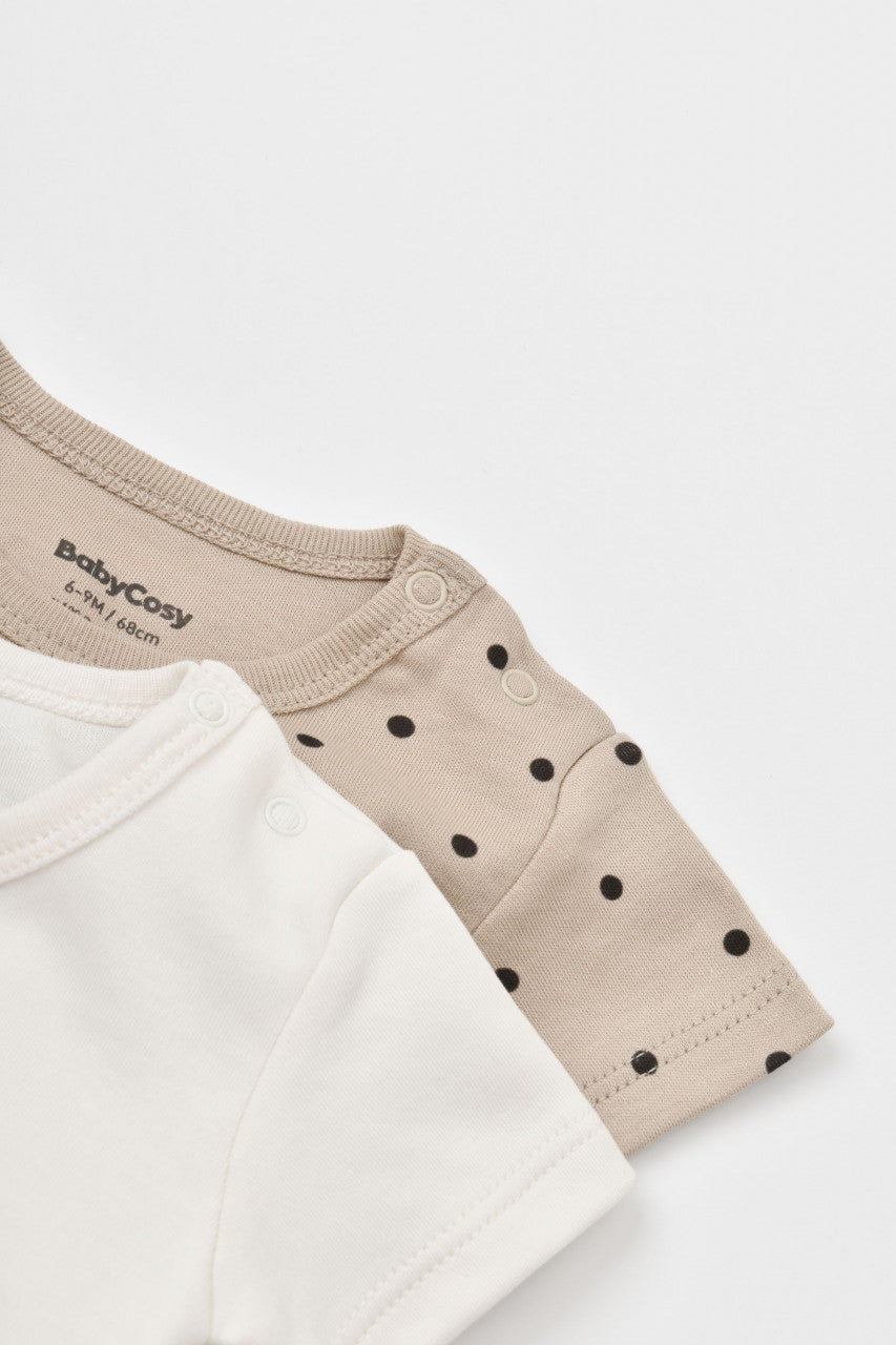 Set 2 body-uri bebe unisex Girafa, BabyCosy, 100% bumbac organic