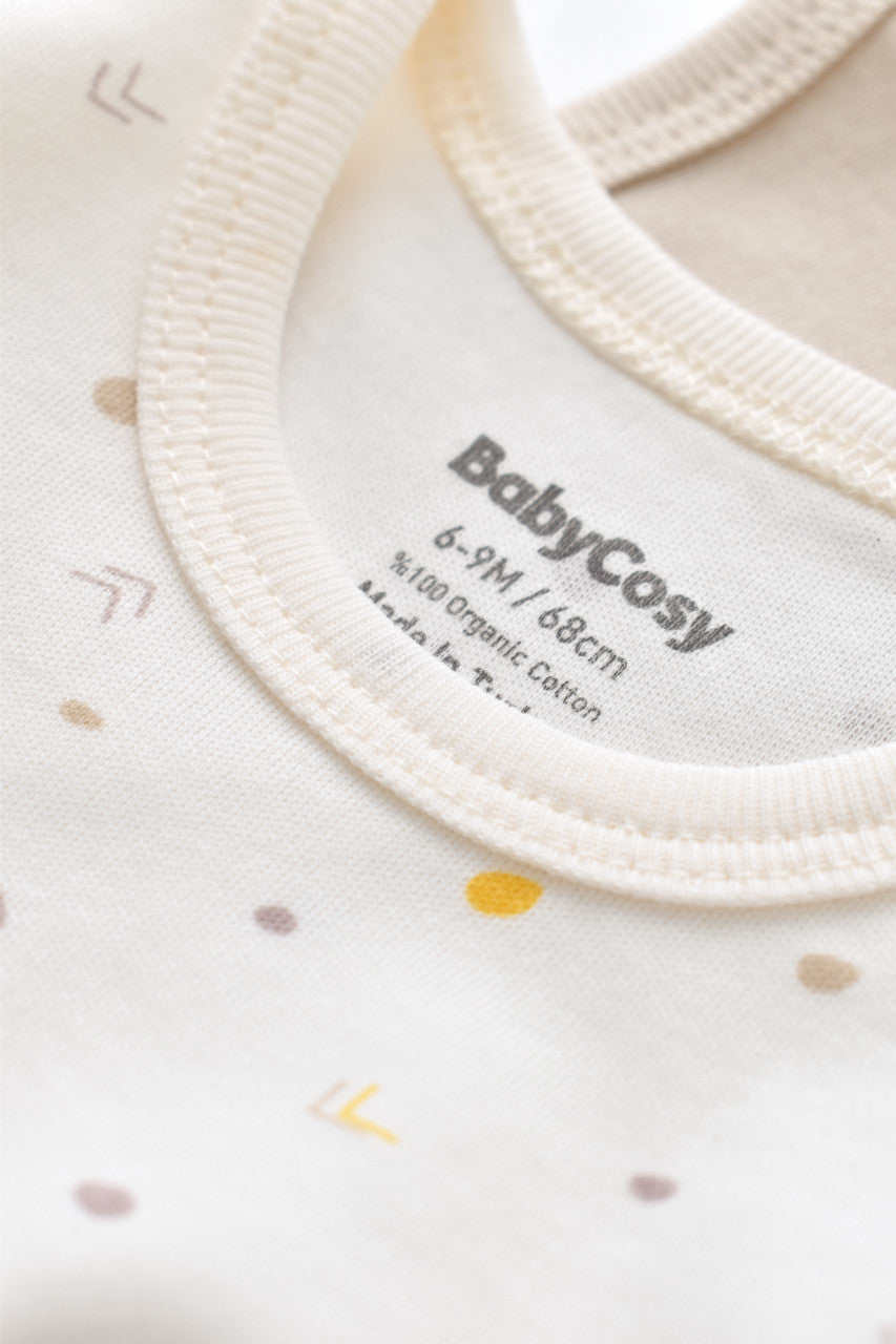 Set 2 body-uri fara maneci bebe unisex Girafa, BabyCosy, 100% bumbac organic