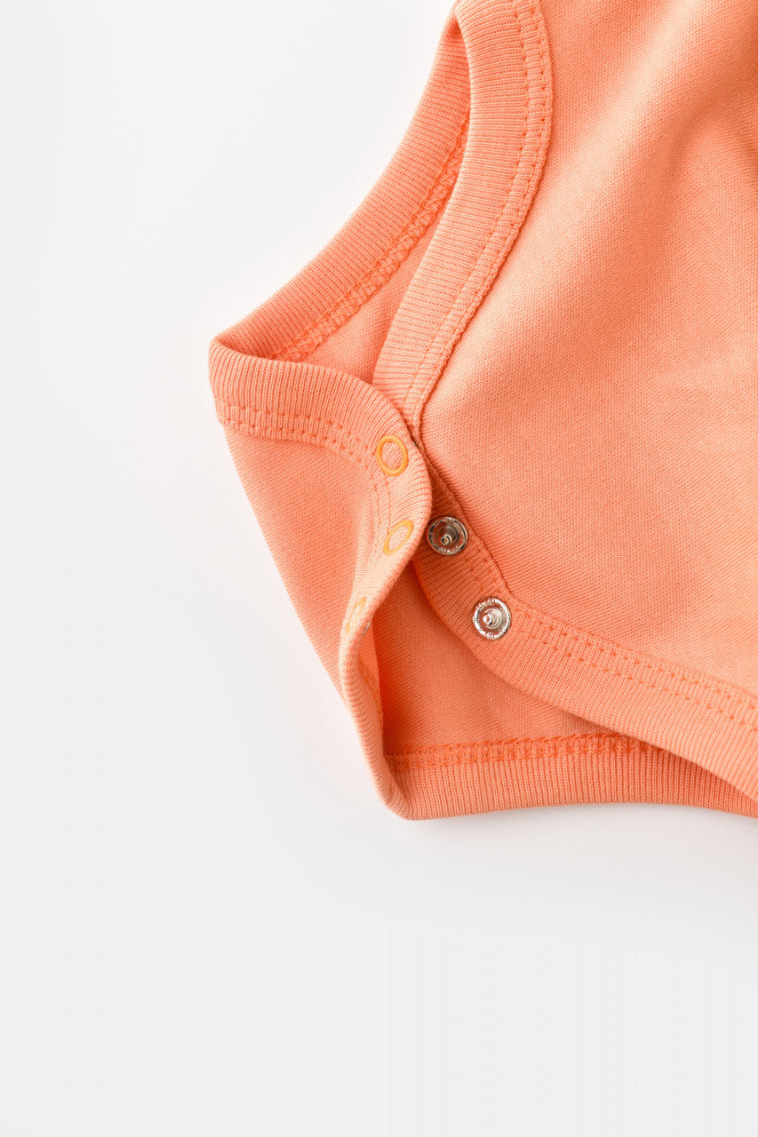 Set 2 body-uri fara maneci bebe unisex Girafa, BabyCosy, 100% bumbac organic