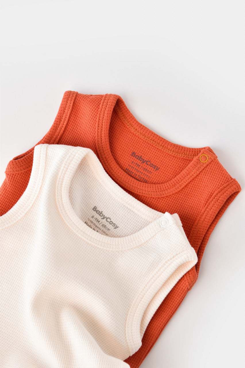 Set 2 body-uri fara maneci bebe unisex Girafa, BabyCosy, 100% bumbac organic