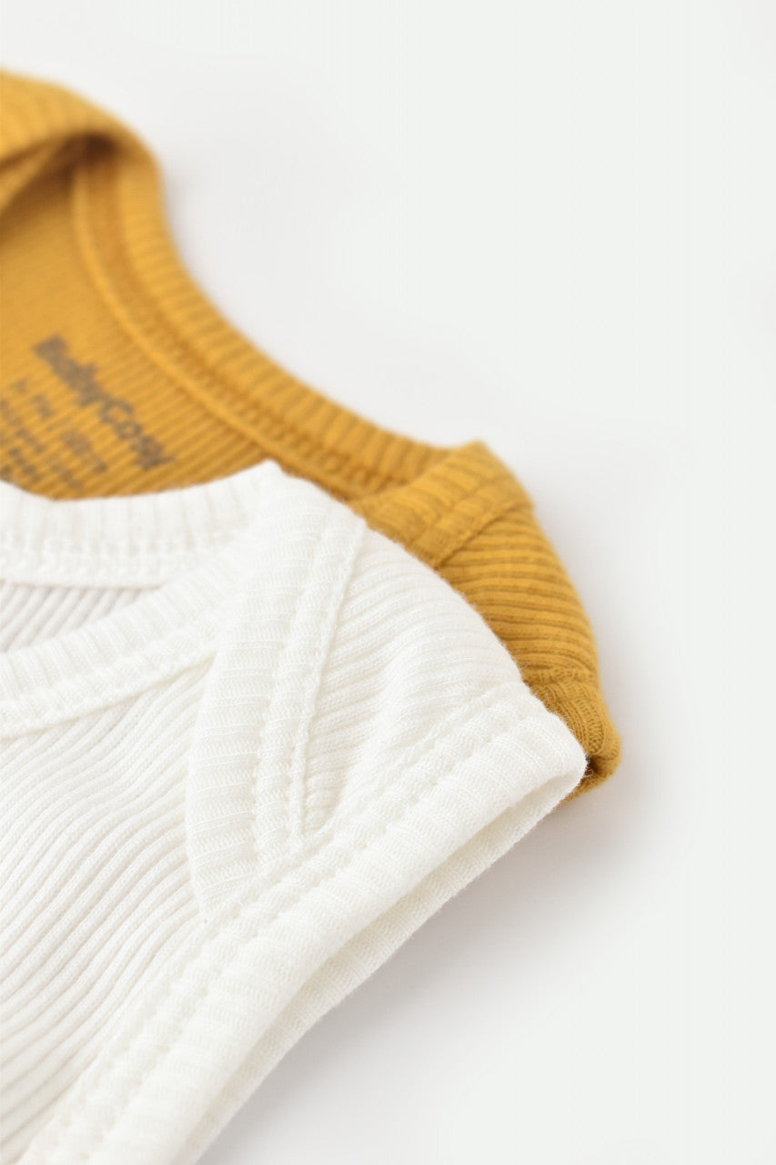 Set 2 body-uri fara maneci bebe unisex Girafa, BabyCosy, 100% bumbac organic