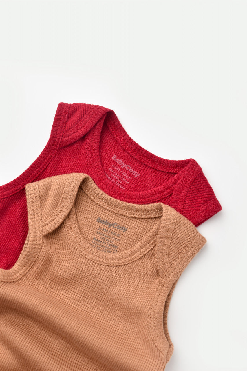 Set 2 body-uri fara maneci bebe unisex Girafa, BabyCosy, 100% bumbac organic