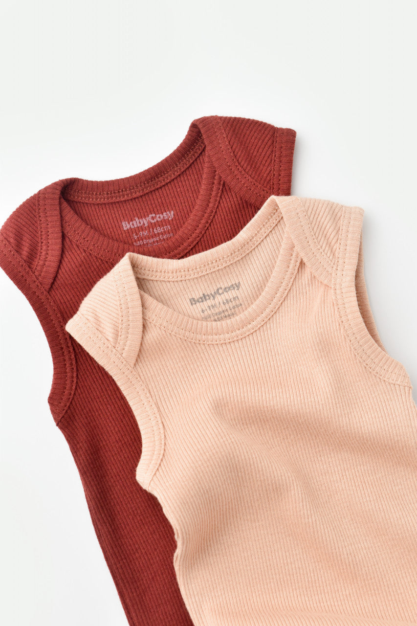 Set 2 body-uri fara maneci bebe unisex Girafa, BabyCosy, 100% bumbac organic