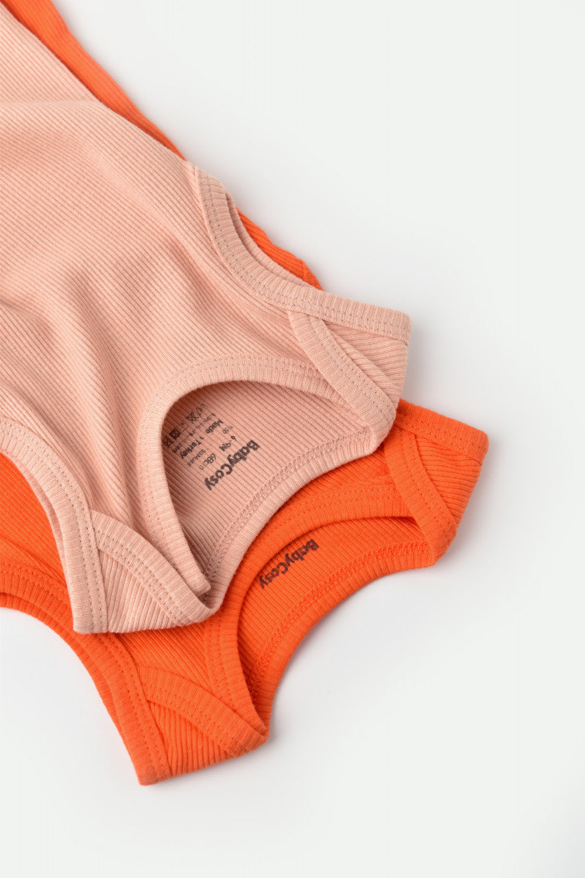 Set 2 body-uri fara maneci bebe unisex Girafa, BabyCosy, 100% bumbac organic