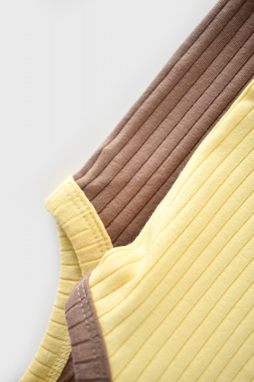 Set 2 body-uri fara maneci bebe unisex Girafa, BabyCosy, 100% bumbac organic