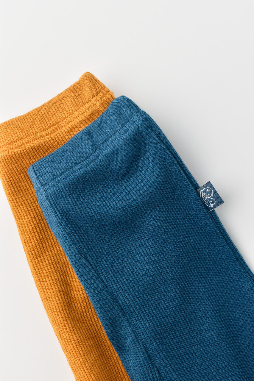 Set 2 pantaloni bebe unisex Girafa, BabyCosy, 100% bumbac organic