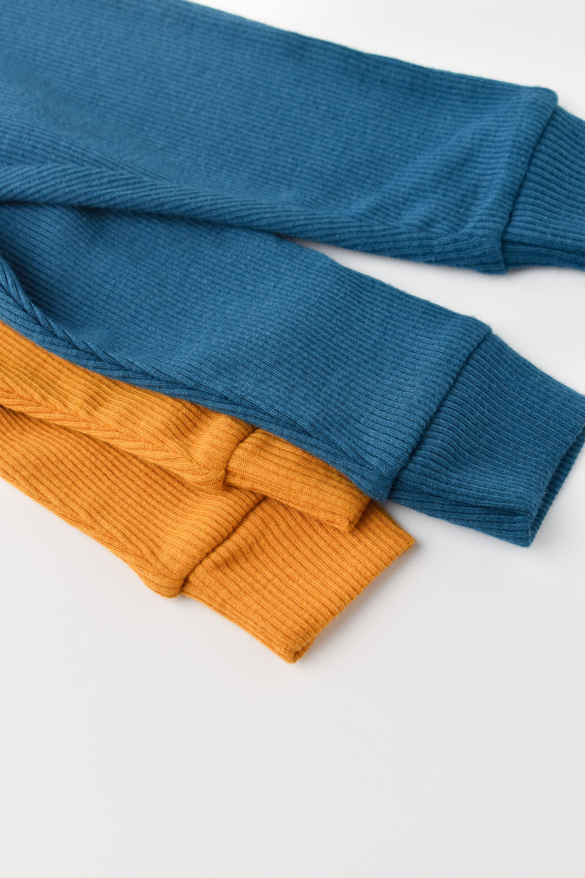 Set 2 pantaloni bebe unisex Girafa, BabyCosy, 100% bumbac organic