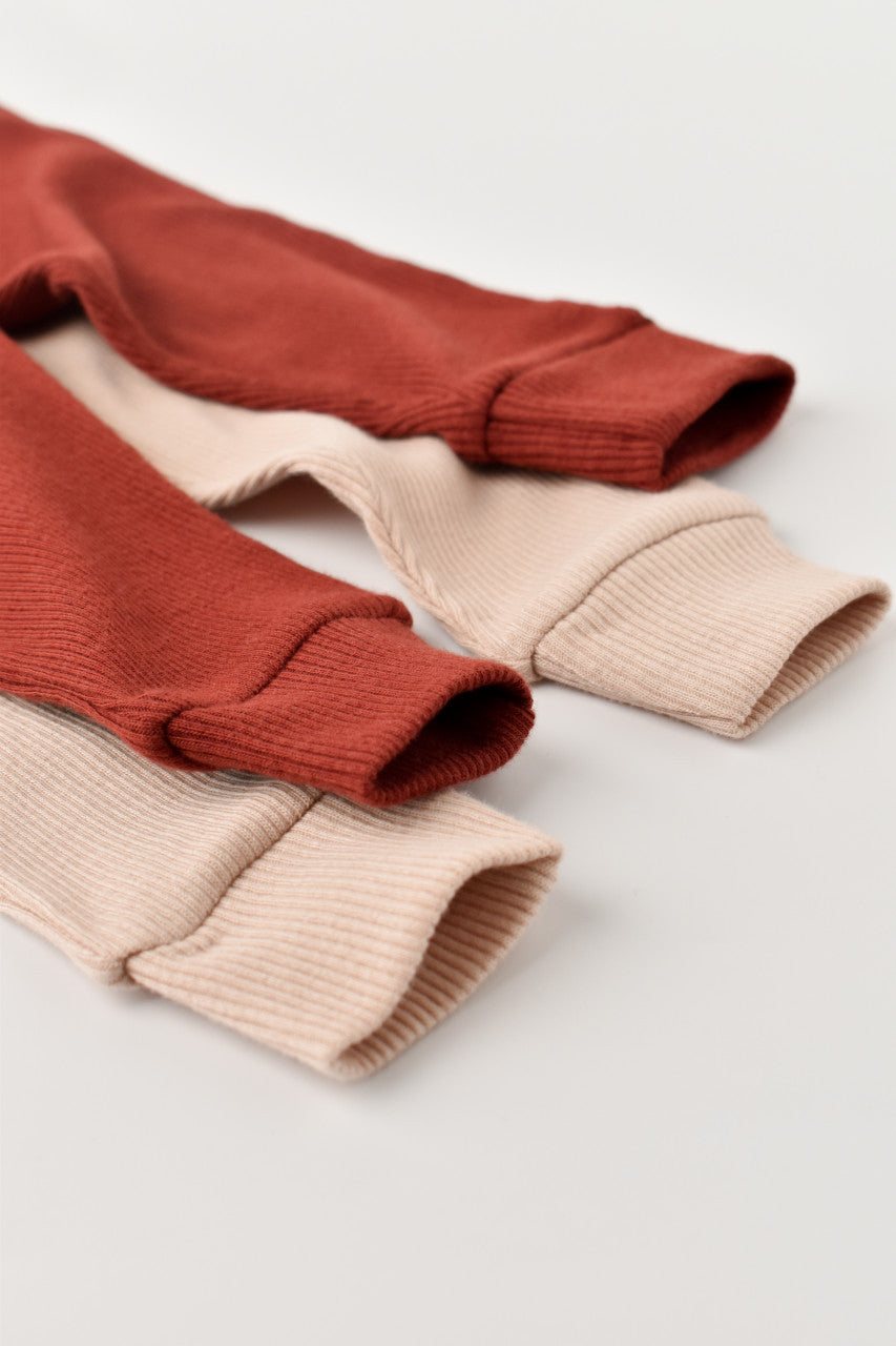 Set 2 pantaloni bebe unisex Girafa, BabyCosy, 100% bumbac organic