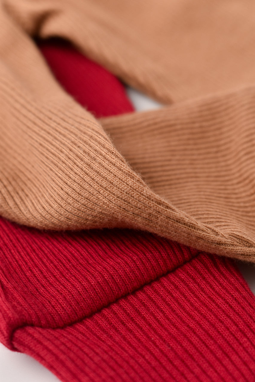 Set 2 pantaloni bebe unisex Girafa, BabyCosy, 100% bumbac organic