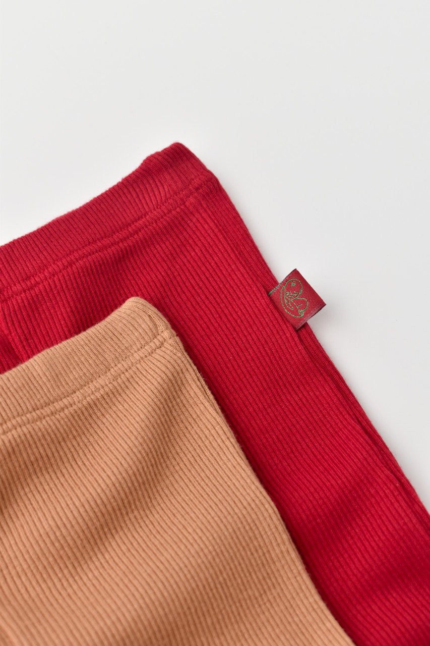 Set 2 pantaloni bebe unisex Girafa, BabyCosy, 100% bumbac organic